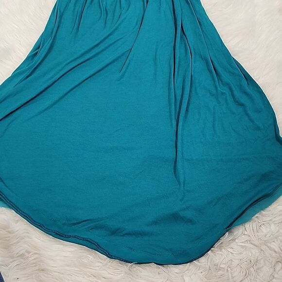 🔥Sundance Size S Braided Strap Smocked Waist Teal  Dress - Picture 11 of 12